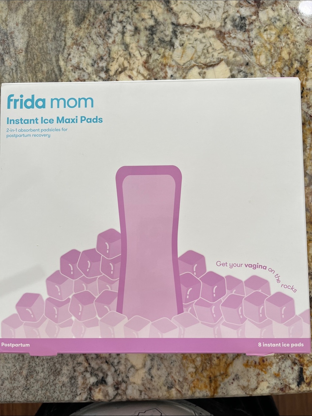 Frida Mom Postpartum Instant Ice Maxi Pads - box of 7. 
For Postpartum Recovery.